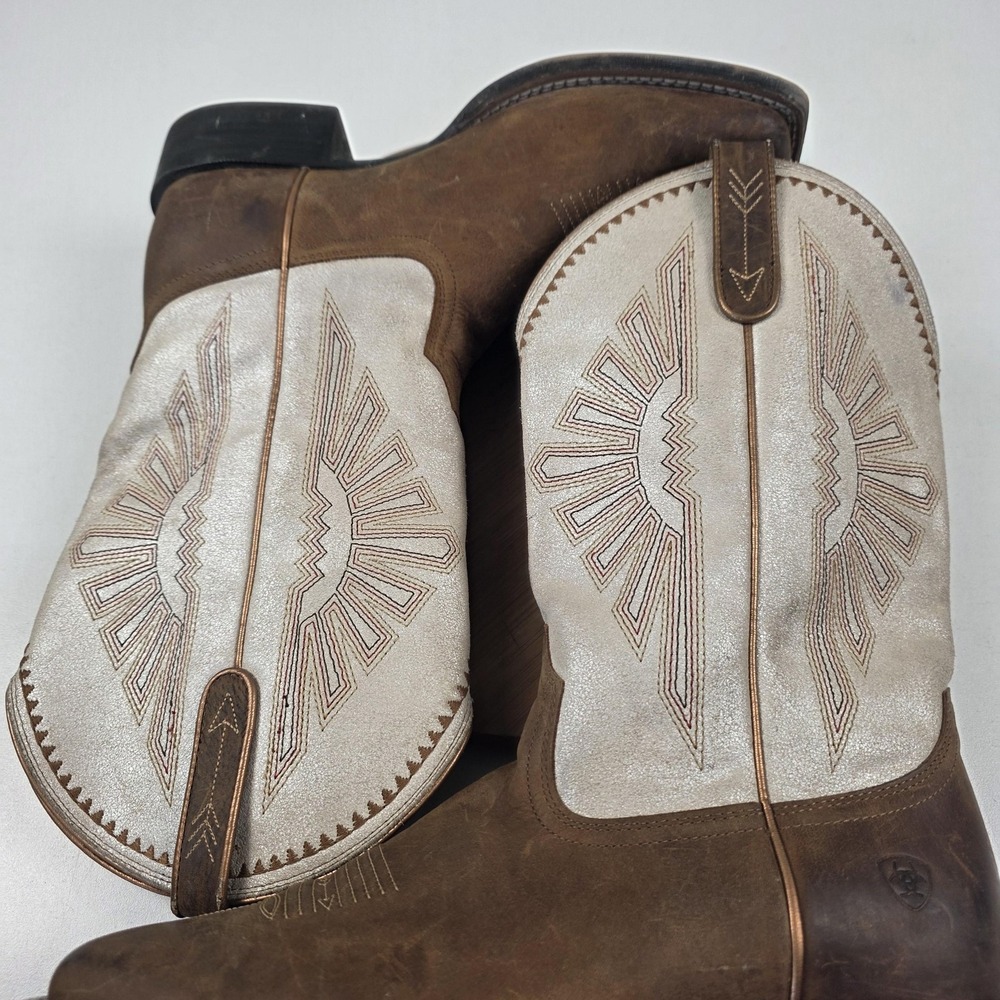 Ariat Boots Womens Size 9.5 Brown Leather Mid Calf Western Square Toe 10025036 - Picture 12 of 16